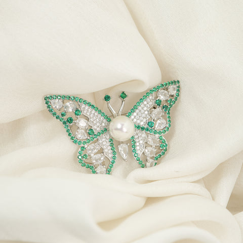 Emerald Flutter Brooch