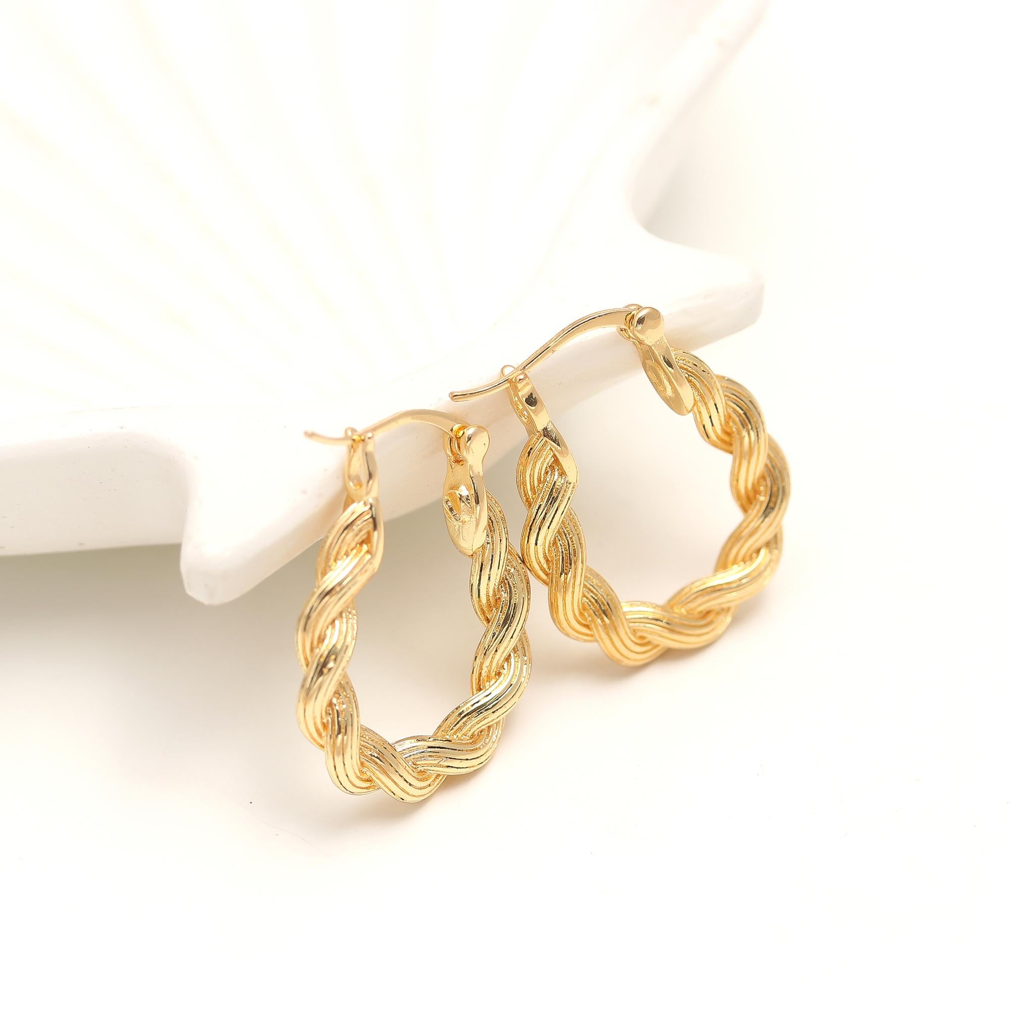 Twisted Radiance Hoop Earrings