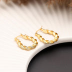 Twisted Radiance Hoop Earrings