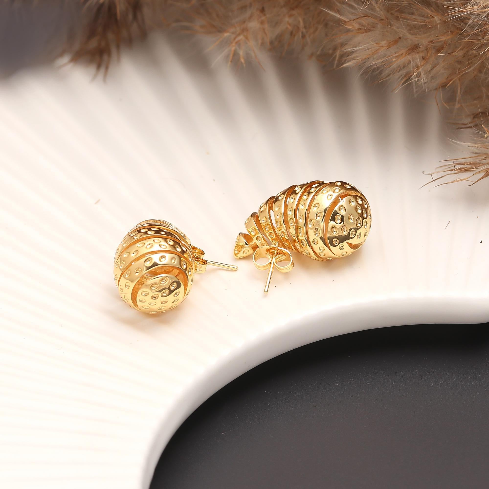 Aurora Spiral Stud Earrings