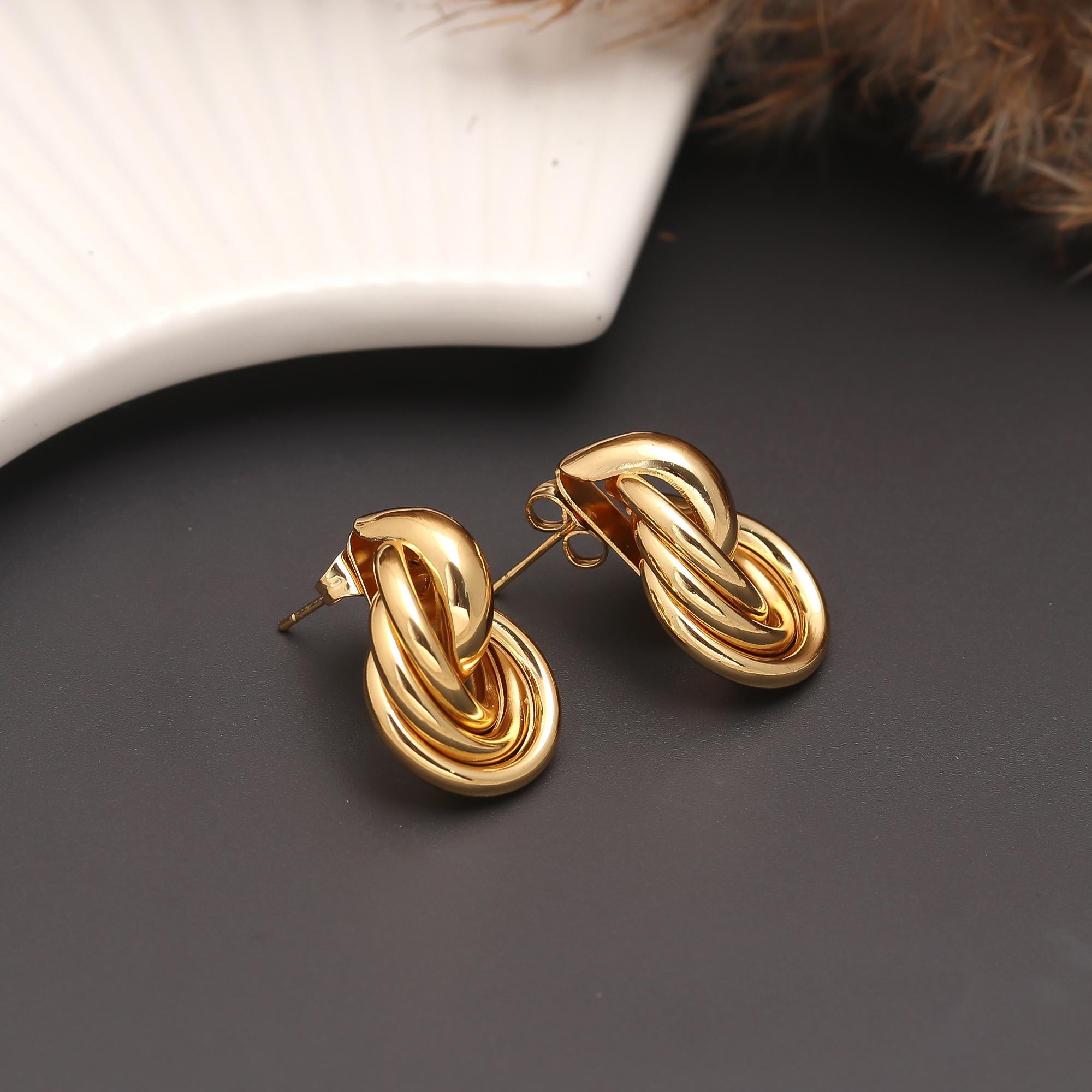 Interlock Statement Stud Earrings
