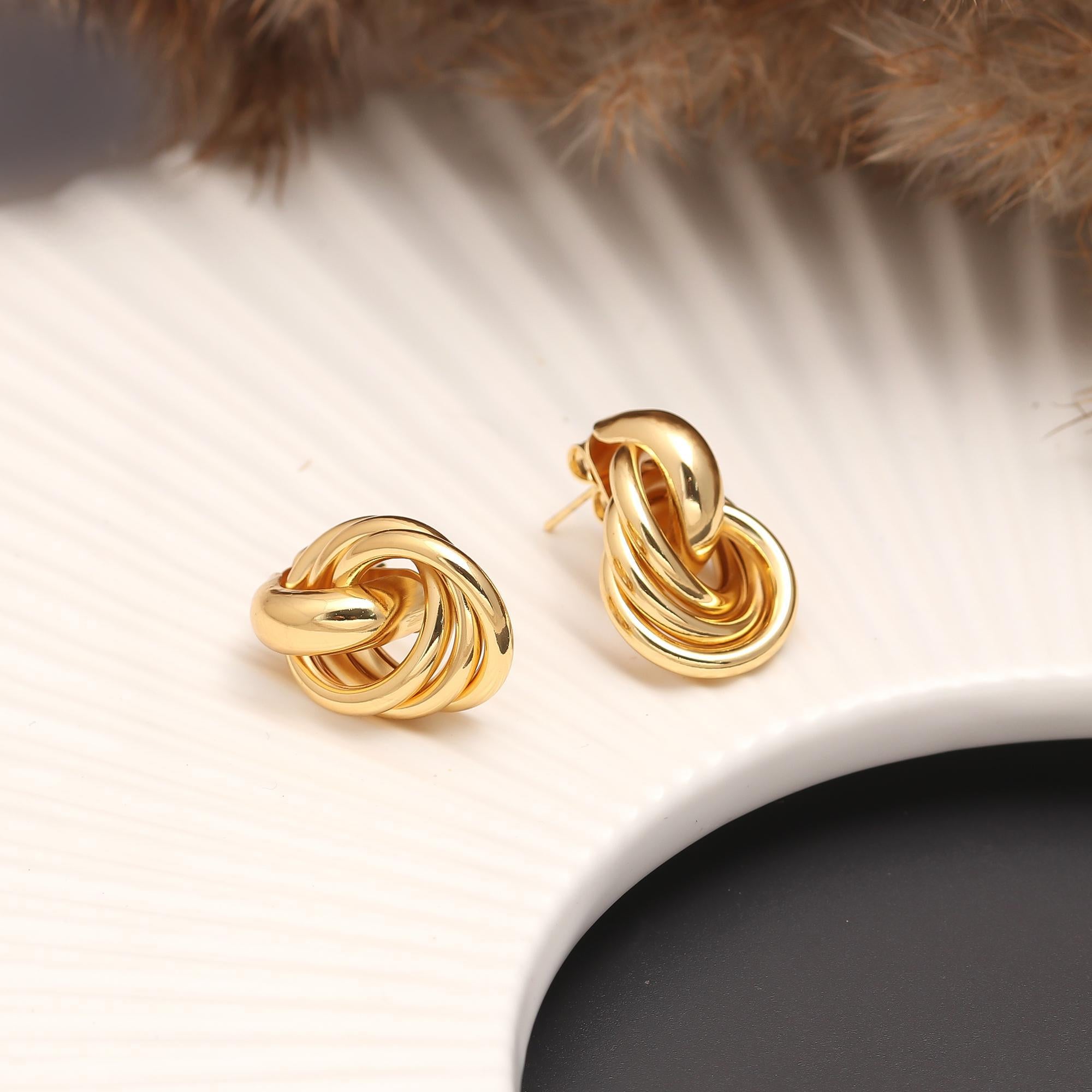 Interlock Statement Stud Earrings