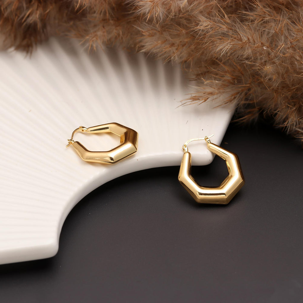 Geo Edge Hoop Earrings