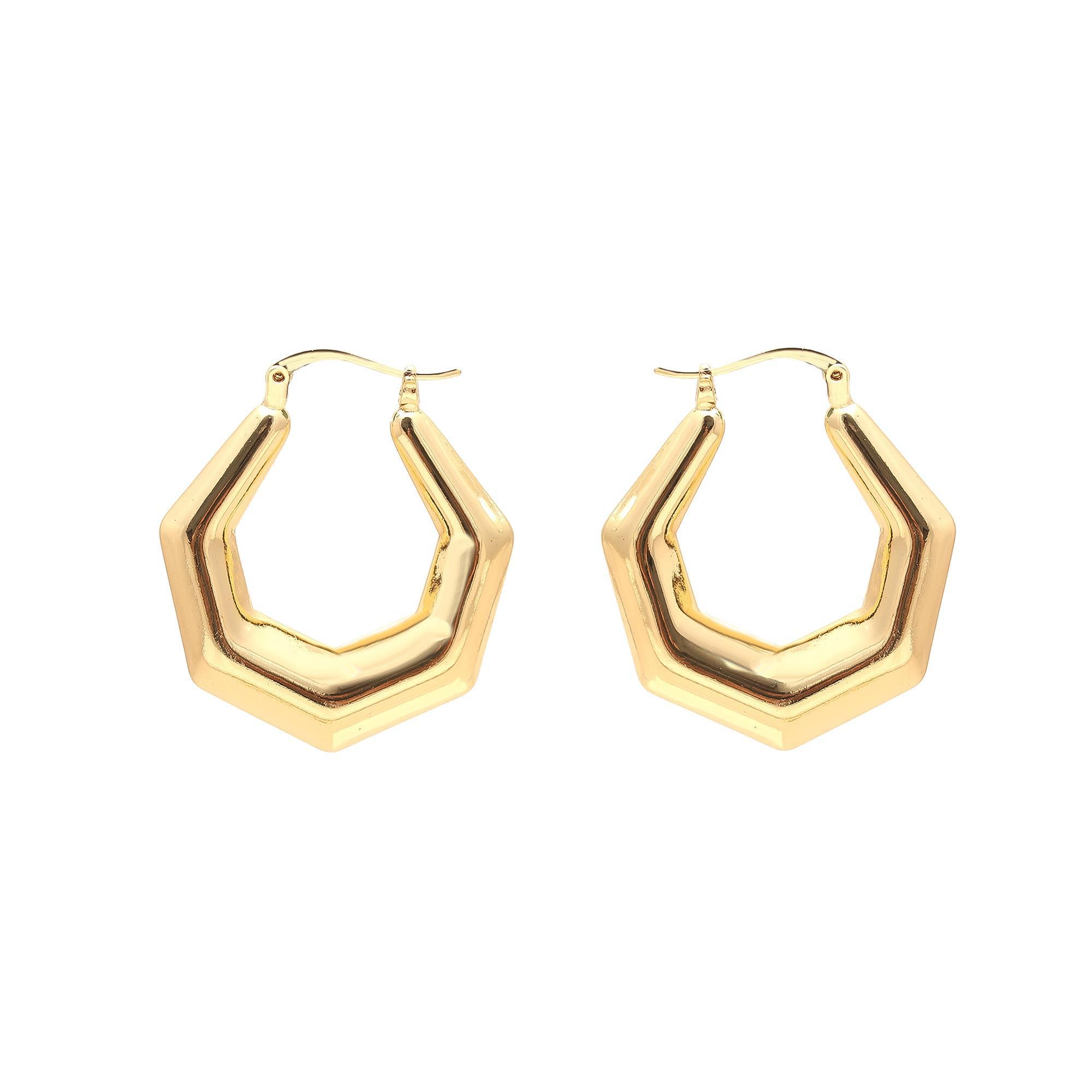 Geo Edge Hoop Earrings