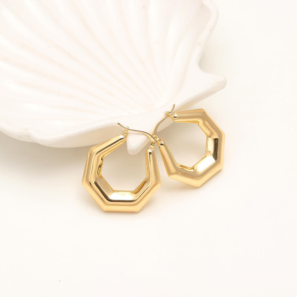 Geo Edge Hoop Earrings