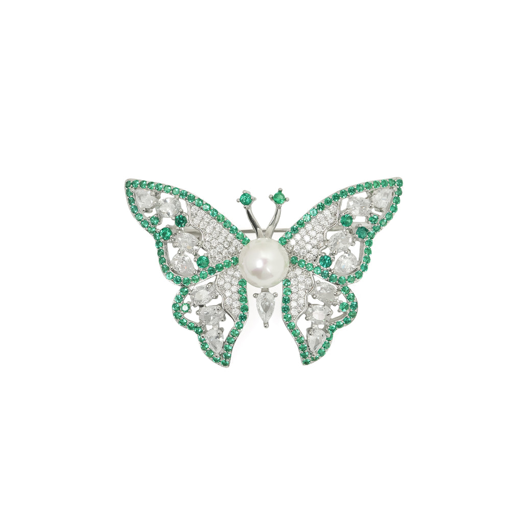 Emerald Flutter Brooch