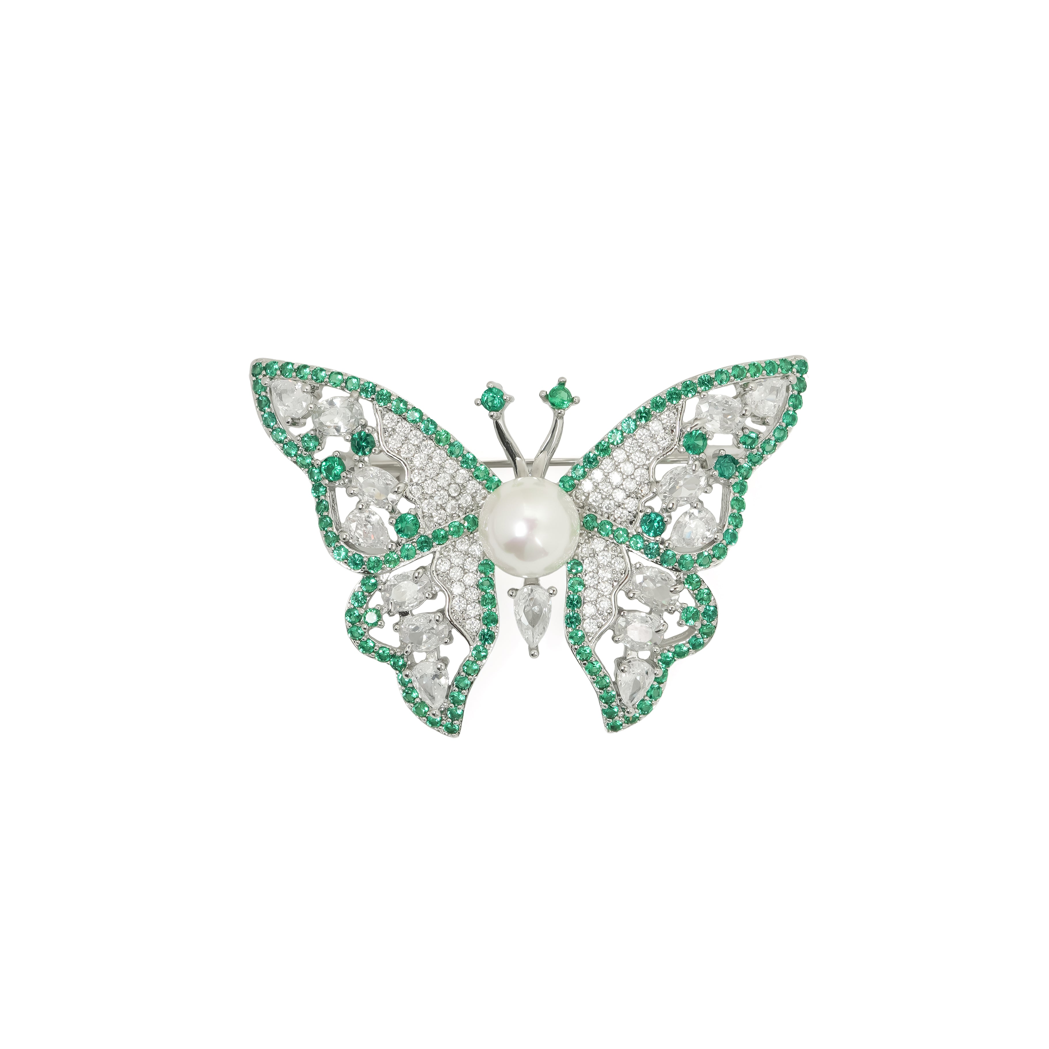 Emerald Flutter Brooch