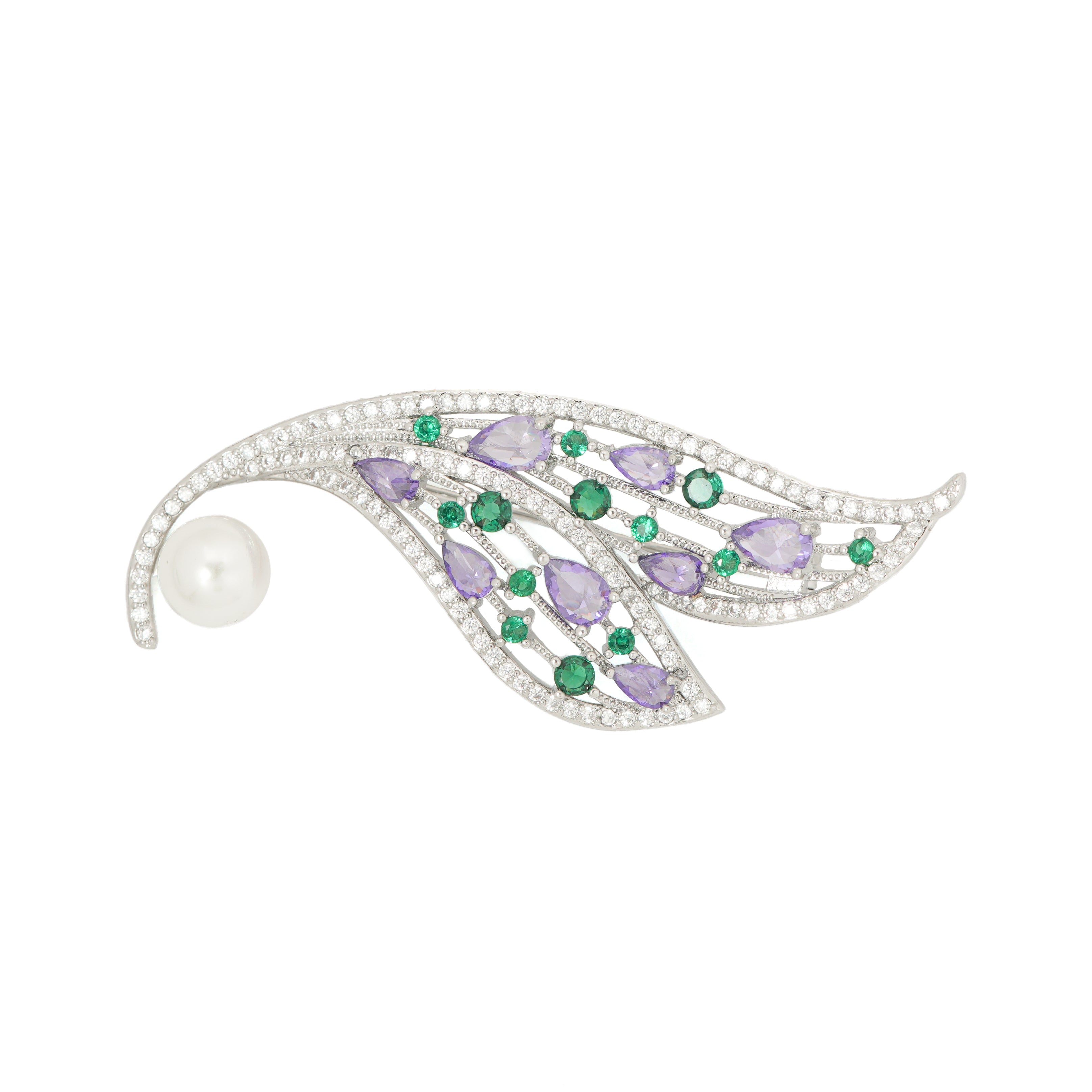Verdant Plume Brooch
