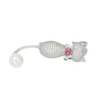 Bella Pearl Cat Brooch