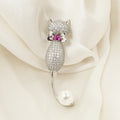 Bella Pearl Cat Brooch